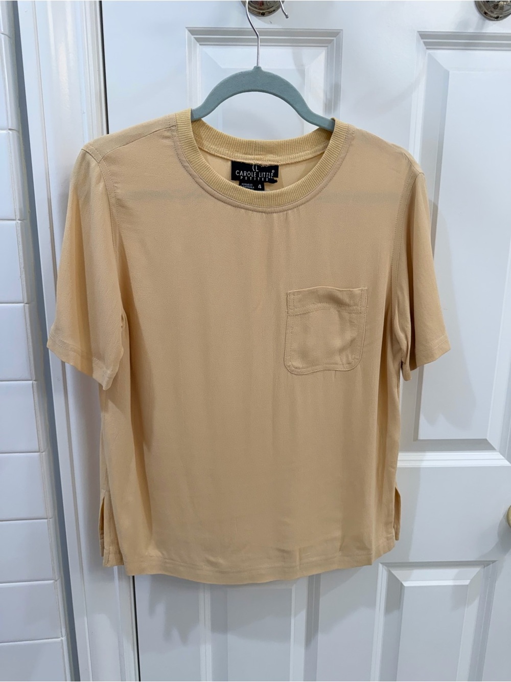 Vintage Carole Little 2-Piece Rayon Set | Minimalist Boho Camel Tan Sz 2 / 4 P - Picture 5 of 15